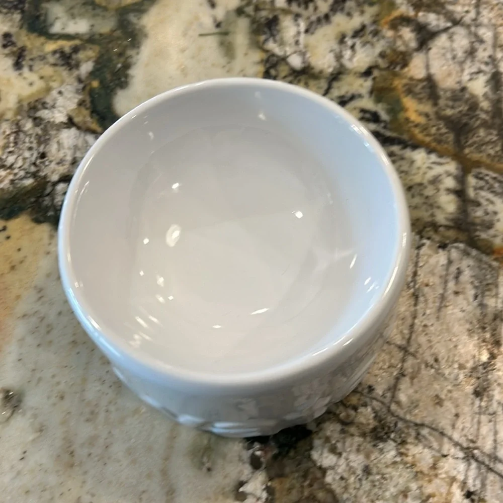 Pet embossed water bowl white ceramic Host Pick🐾🐾